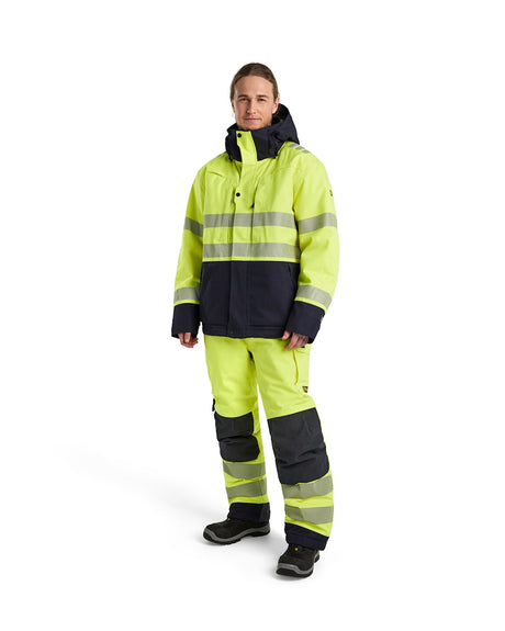 Blaklader Multinorm Winter Jacket 4517 #colour_hi-vis-yellow-navy-blue