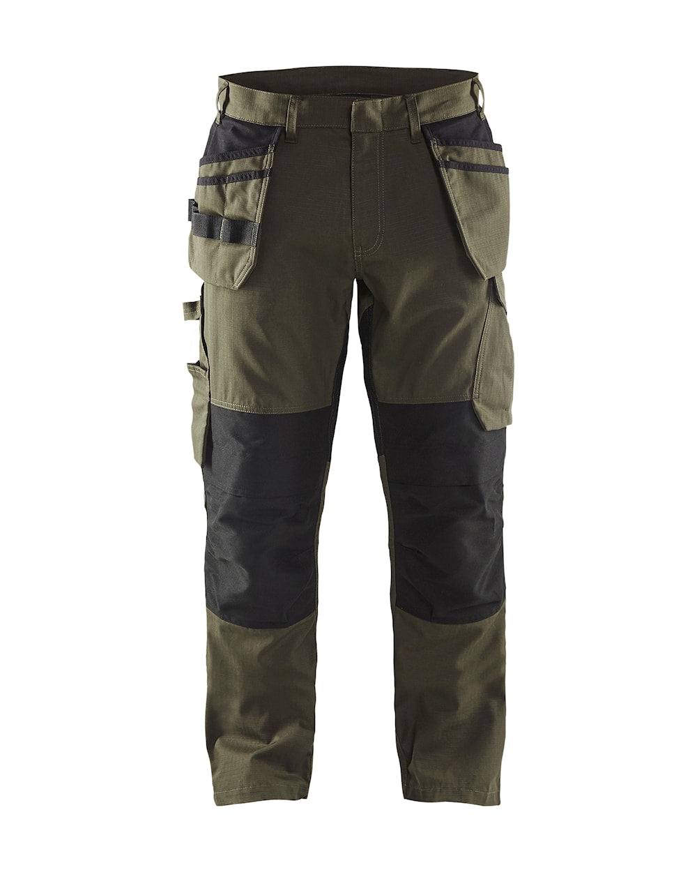 Blaklader Service Trousers with Stretch And Nail Pockets 1496 #colour_dark-olive-green-black