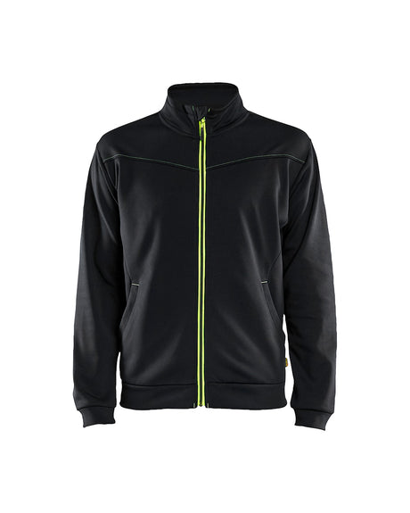 Blaklader Sweatshirt with Full Zip 3362 #colour_black-hi-vis-yellow