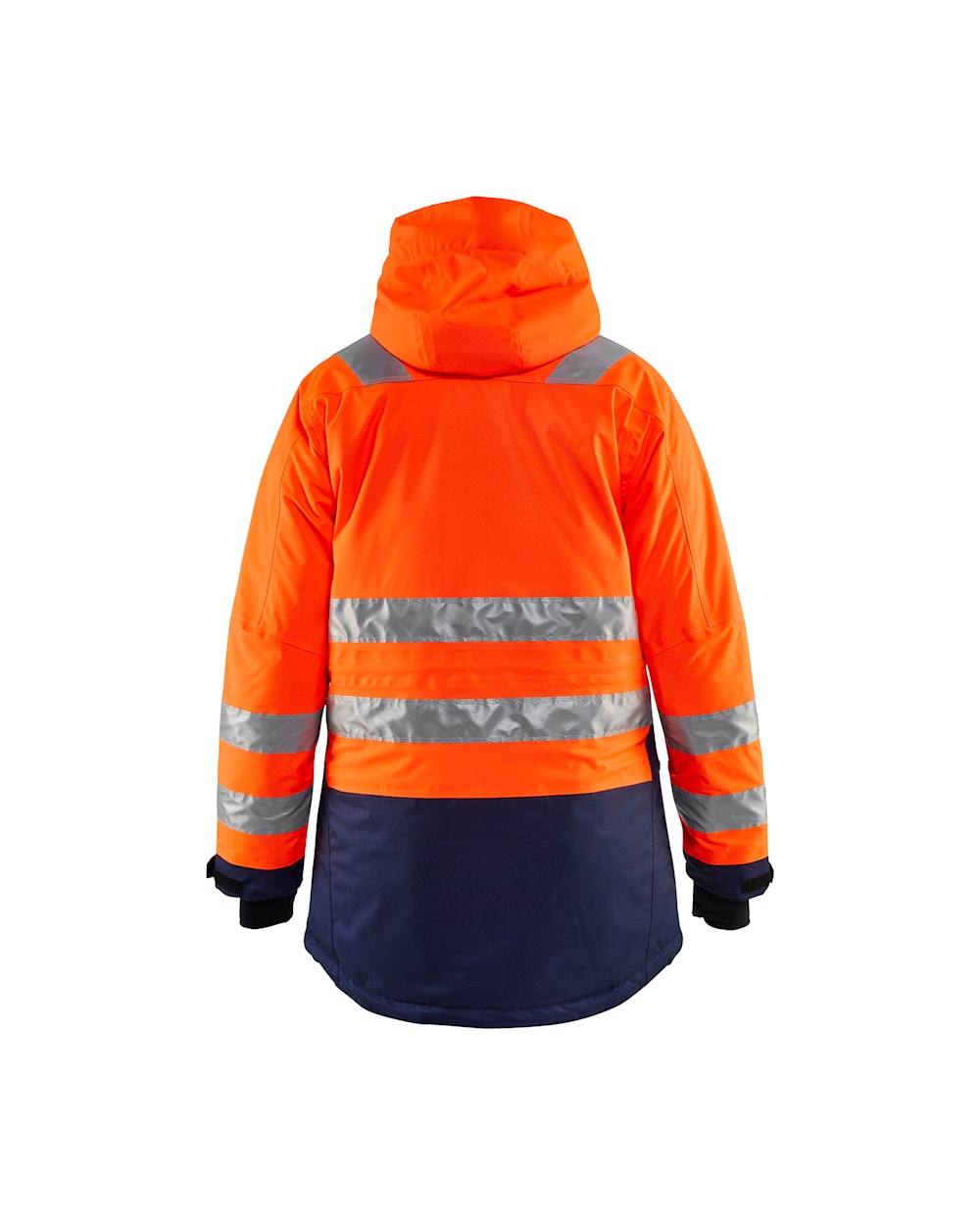 Blaklader Women's Hi-Vis Winter Parka 4472 #colour_orange-navy-blue