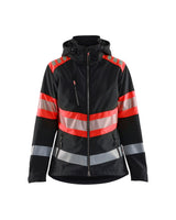 Blaklader Women's Softshell Jacket Hi-Vis 4404 #colour_black-red-hi-vis