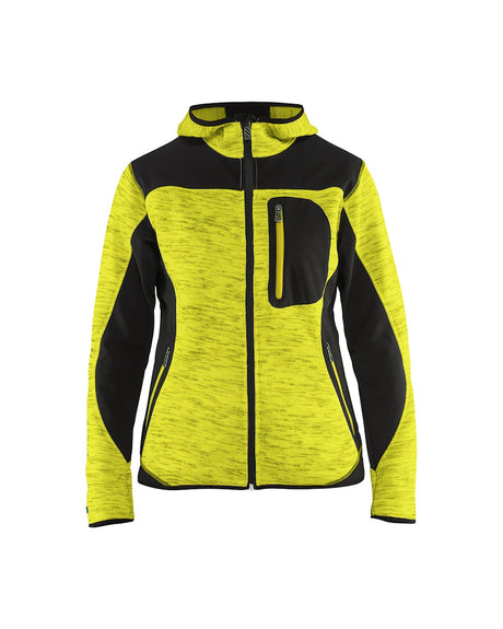 Blaklader Women's Knitted Jacket 4931 #colour_hi-vis-yellow-black