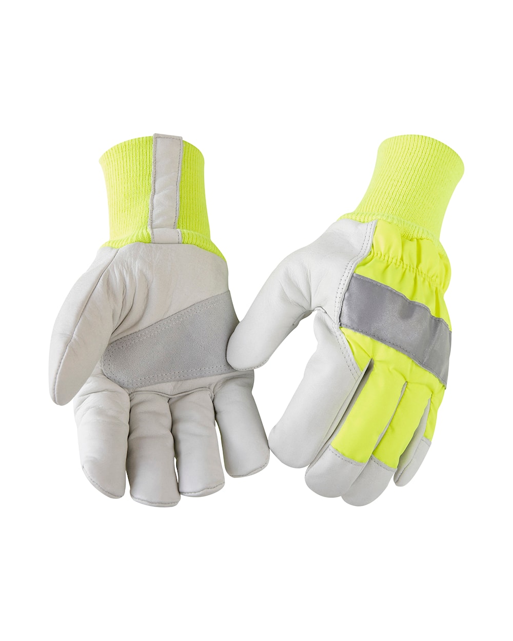 Blaklader Work Gloves Lined 2240 #colour_hi-vis-yellow-grey