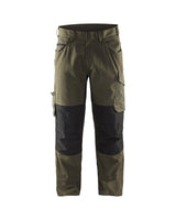 Blaklader Service Trousers with Stretch 1495 #colour_dark-olive-green-black