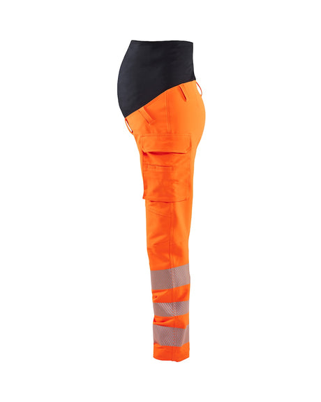 Blaklader Women's Hi-Vis 4-Way Stretch Maternity Trousers 7100 #colour_orange-black