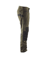 Blaklader Service Trousers with Stretch 1495 #colour_dark-olive-green-black