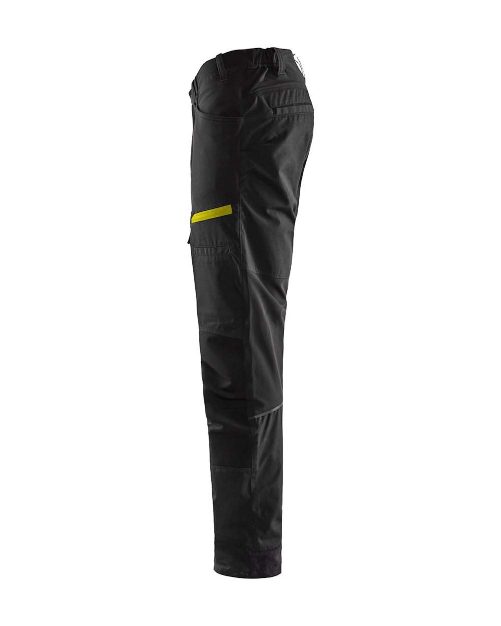 Blaklader Service Trousers with Stretch 1456 #colour_black-hi-vis-yellow