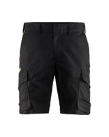 Blaklader Industry Shorts Stretch 1446 #colour_black-hi-vis-yellow