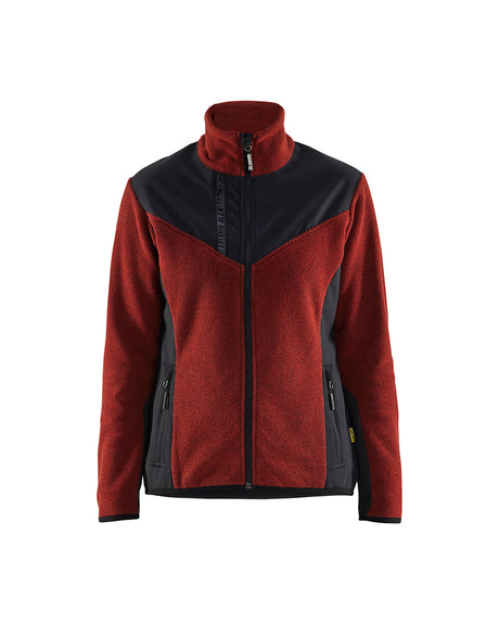 Blaklader Women's Knitted Jacket with Softshell 5943 #colour_burned-red-black