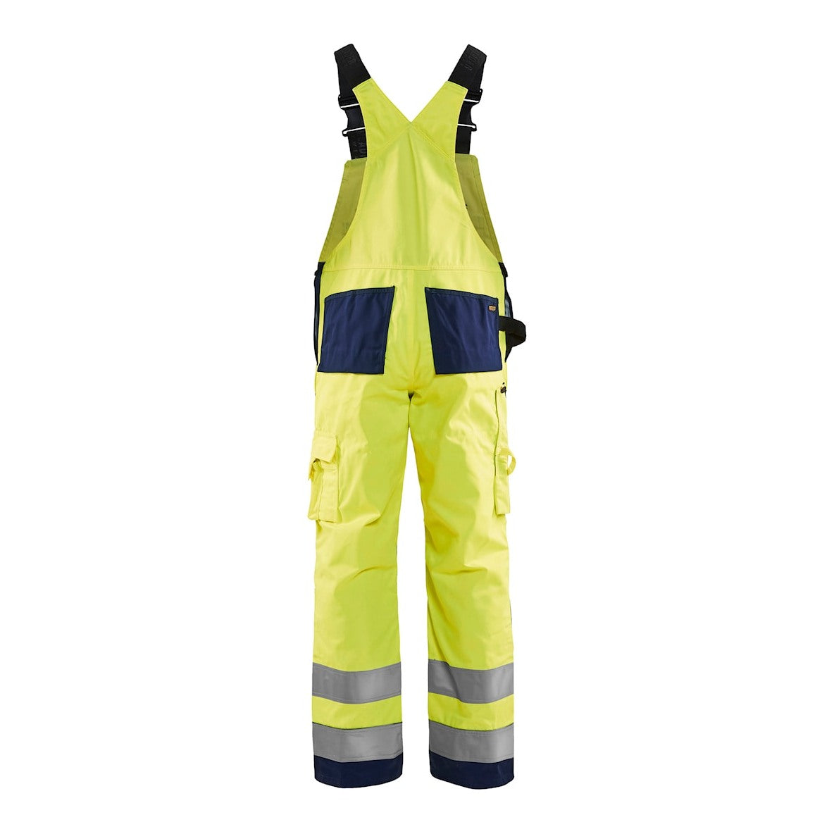 Blaklader Hi-Vis Bib Trousers 2660 - Hi-Vis Yellow/Navy Blue