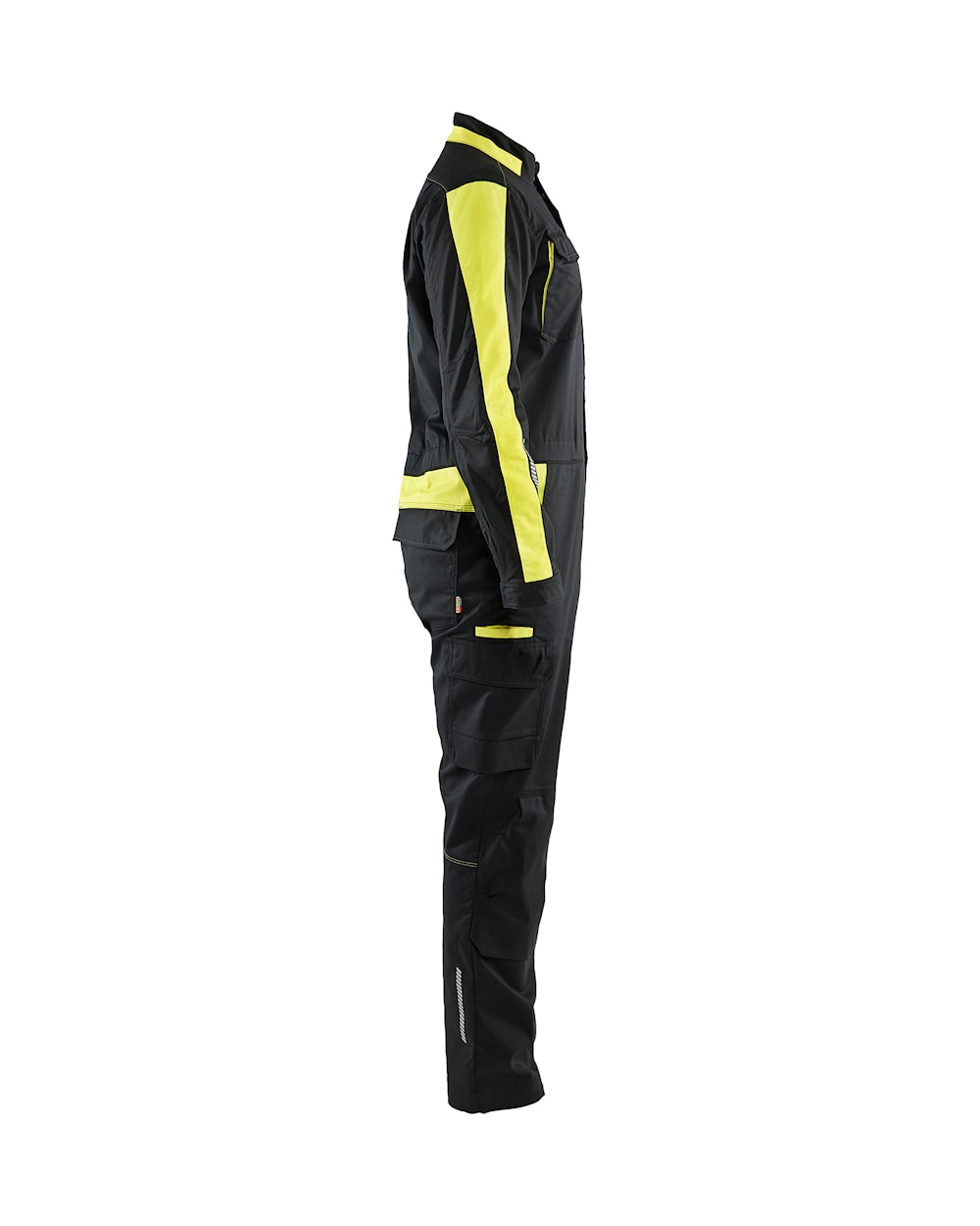 Blaklader Industry Overalls Stretch 6144 #colour_black-hi-vis-yellow