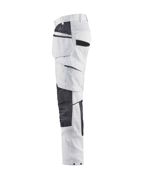 Blaklader Painters Trousers with Stretch 1096 #colour_white-dark-grey