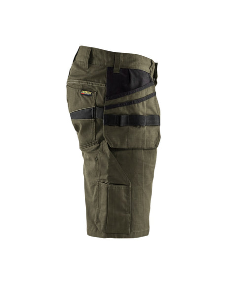 Blaklader Service Shorts with Nailpockets 1494 #colour_dark-olive-green-black