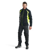 Blaklader Service Trousers with Stretch 1495 #colour_black-hi-vis-yellow