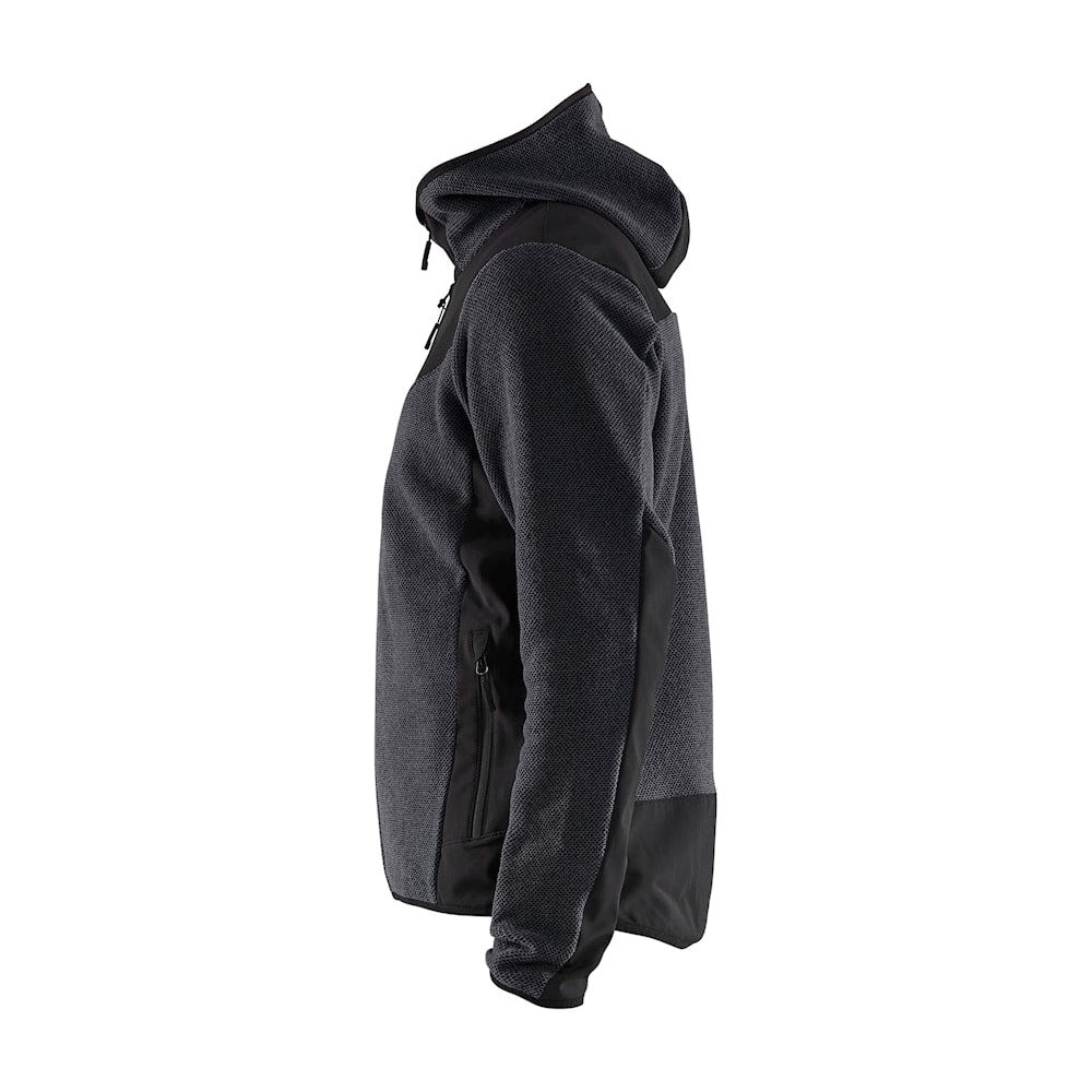 Blaklader Knitted Jacket with Softshell 5940 #colour_dark-grey-black