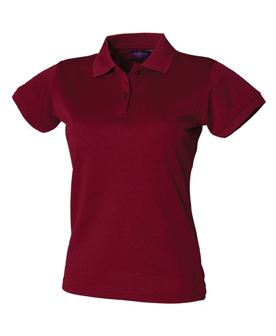 Henbury Women's Coolplus® Polo Shirt - Burgundy