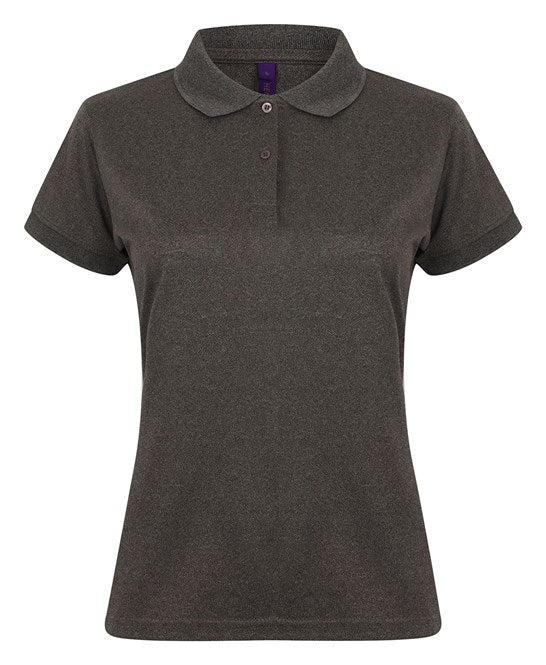 Henbury Women's Coolplus® Polo Shirt - Heather Charcoal