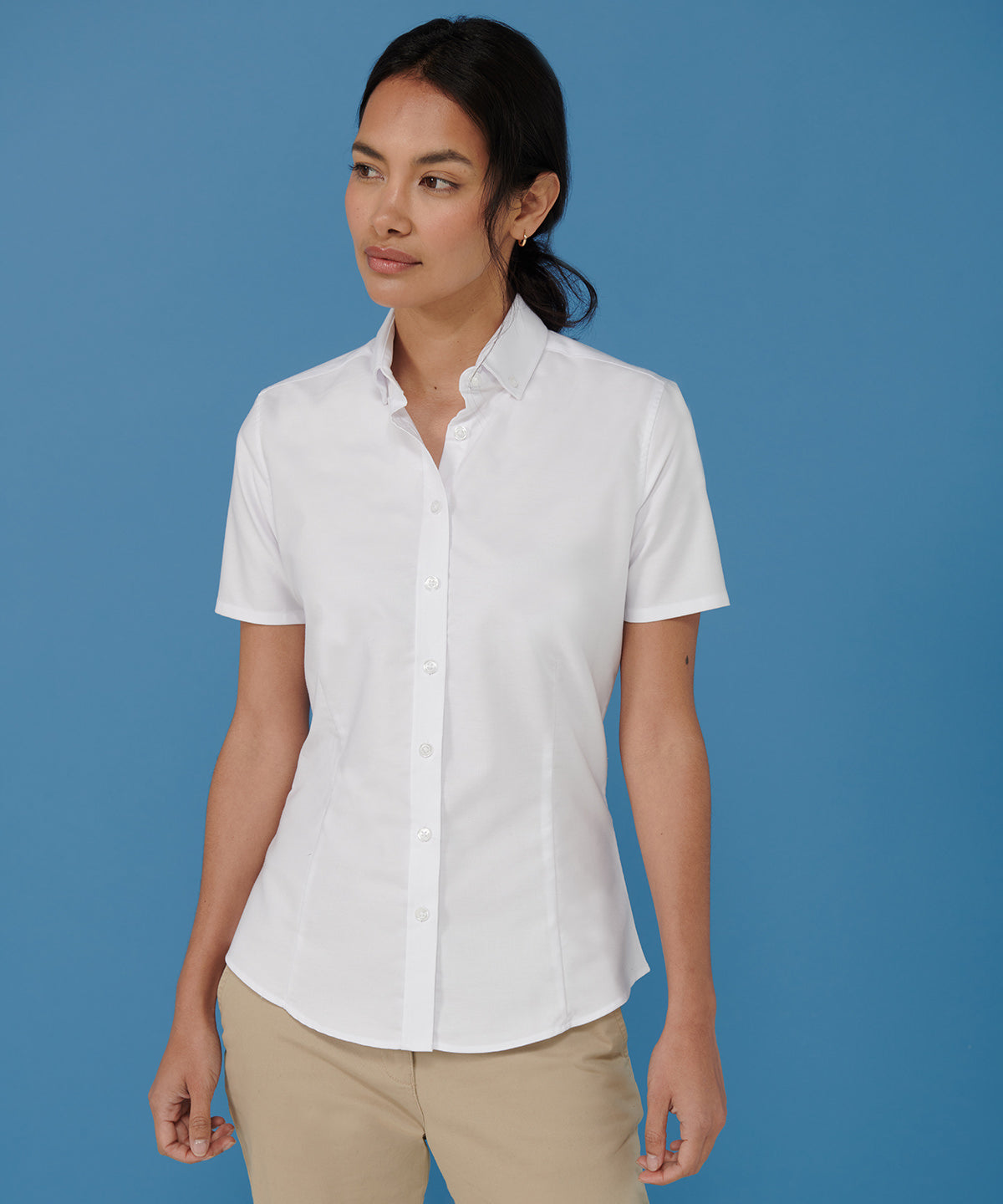 Henbury Women's Modern Short Sleeve Oxford Shirt