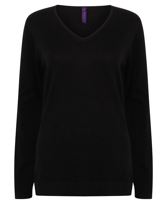 Henbury Women's 12 Gauge V-Neck Jumper