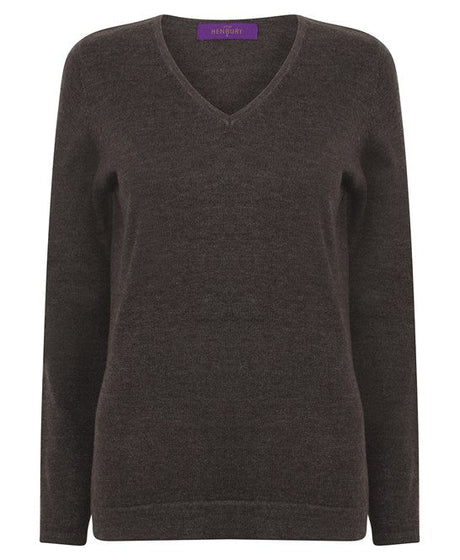 Henbury Women's 12 Gauge V-Neck Jumper