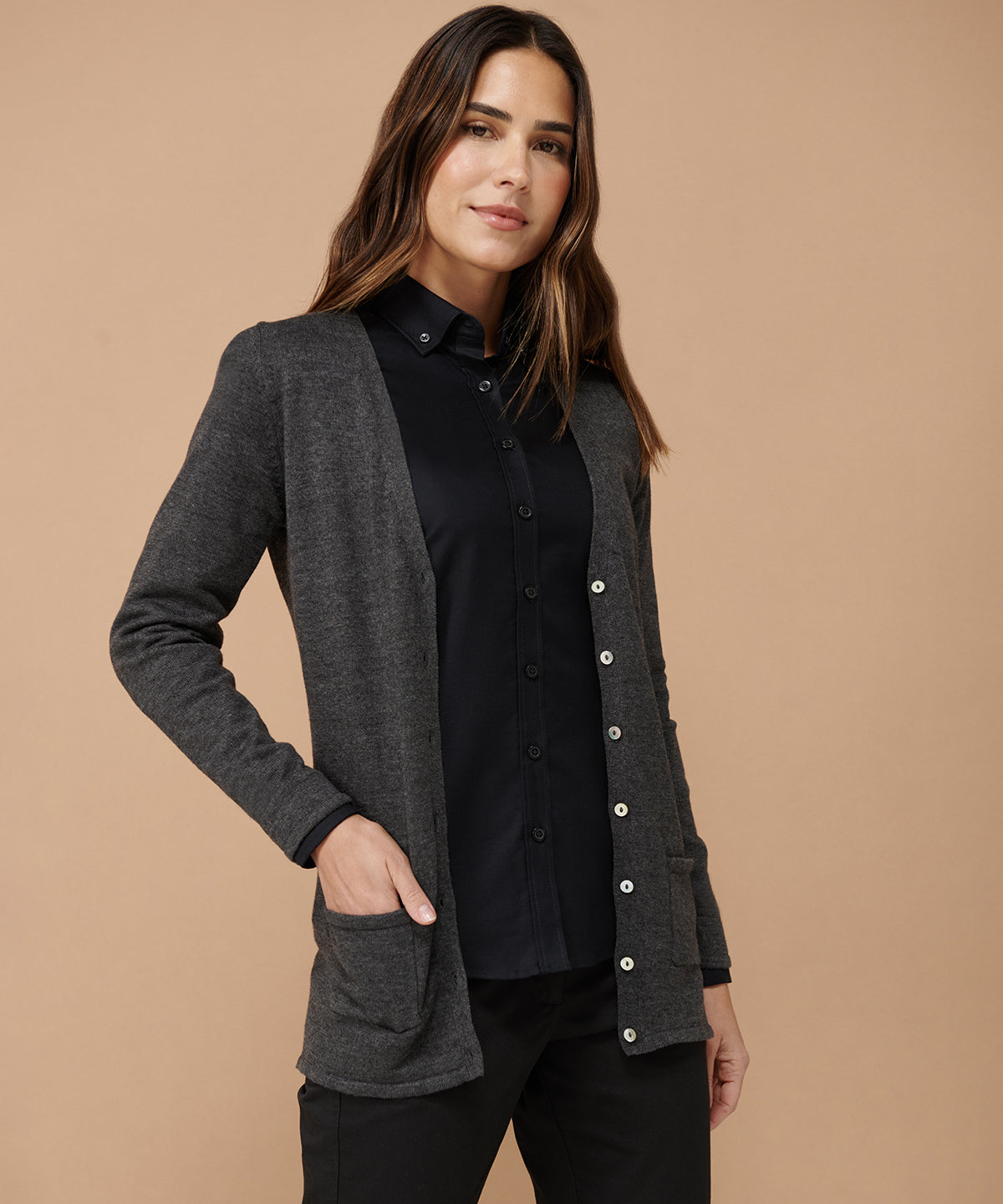 Henbury Women's V-Button Cardigan