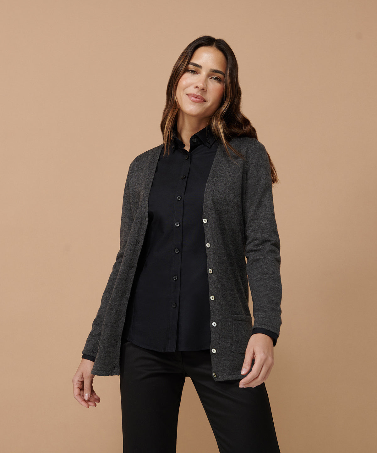 Henbury Women's V-Button Cardigan