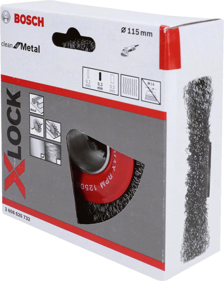 Bosch Professional X-LOCK Crimped Wire Wheel - Steel, 115mm, 0.3mm Thickness