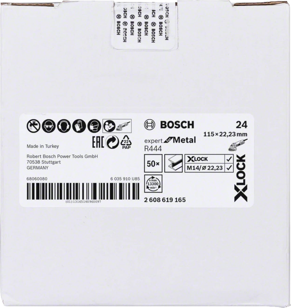 Bosch Professional X-LOCK Fibre Sanding Discs - 115mm G 24 R444 Expert for Metal