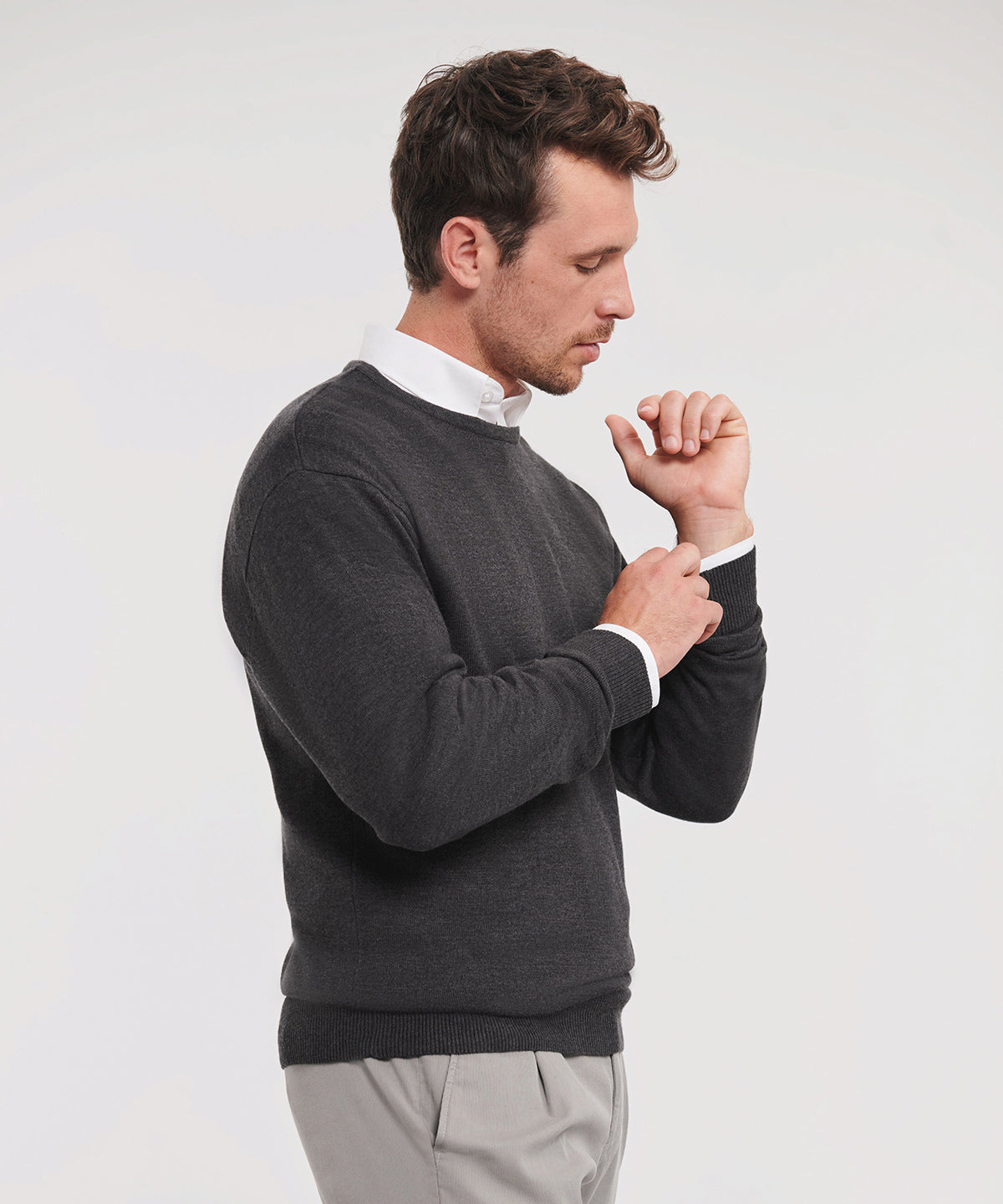 Russell Collection Crew Neck Knitted Pullover