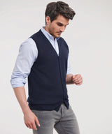 Russell Collection V-Neck Sleeveless Knitted Cardigan