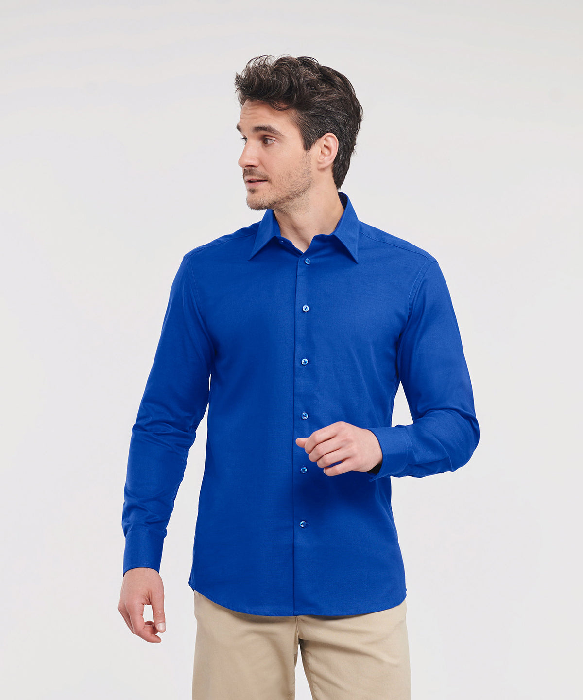 Russell Collection Long Sleeve Easycare Tailored Oxford Shirt