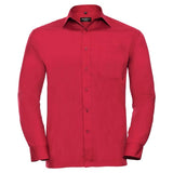 Russell Collection Long Sleeve Polycotton Easycare Poplin Shirt