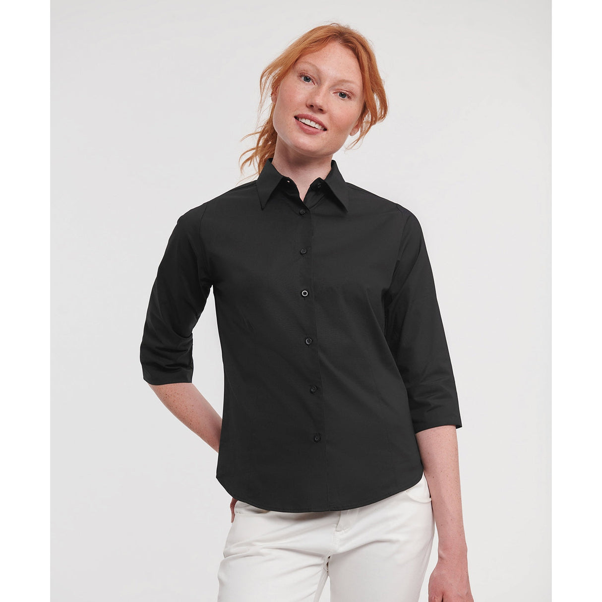 Russell Collection Women's ¾ Sleeve Easycare Fitted Shirt