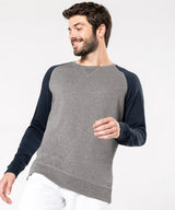 Kariban Men's Two-Tone Organic Crew Neck Raglan Sleeve Sweatshirt