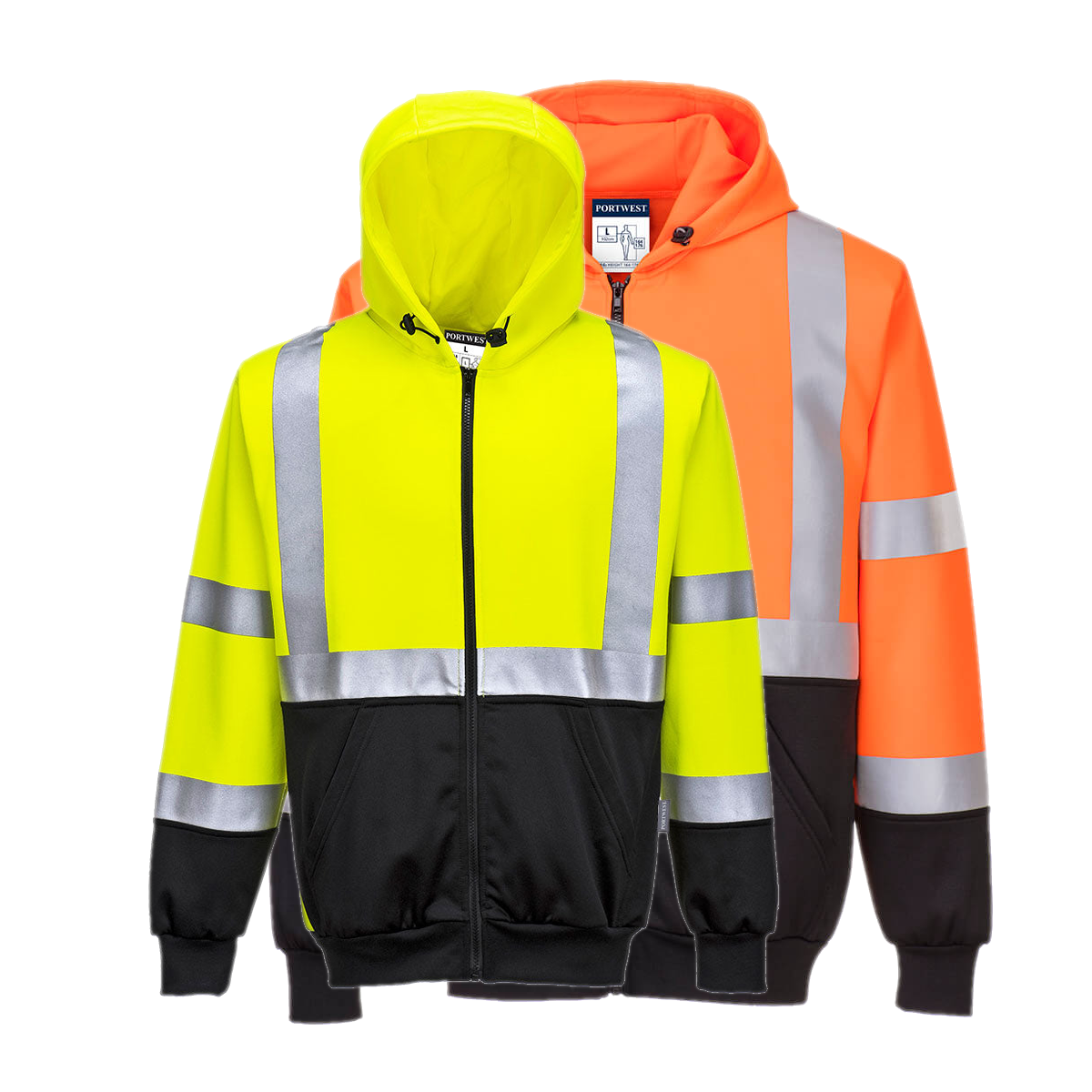 Portwest Hi-Vis Contrast Zipped Hoodie
