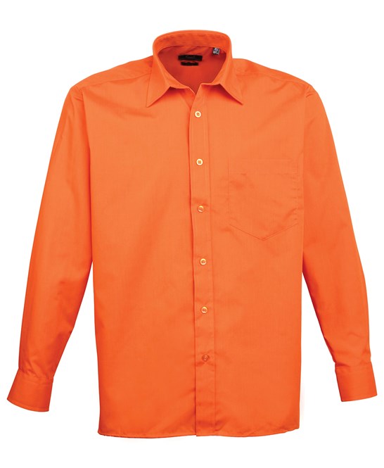 Premier Long Sleeve Poplin Shirt - Orange