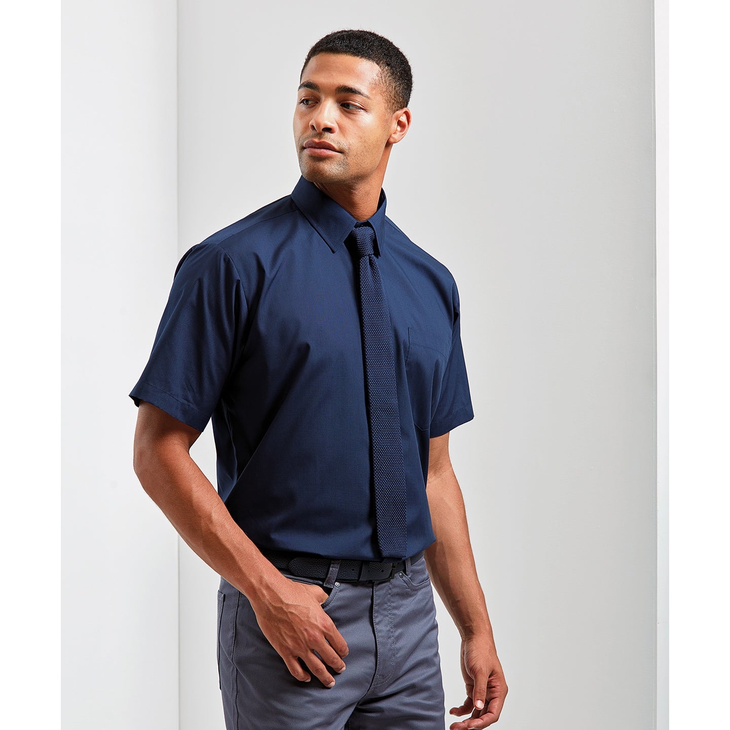 Premier Short Sleeve Poplin Shirt - Black