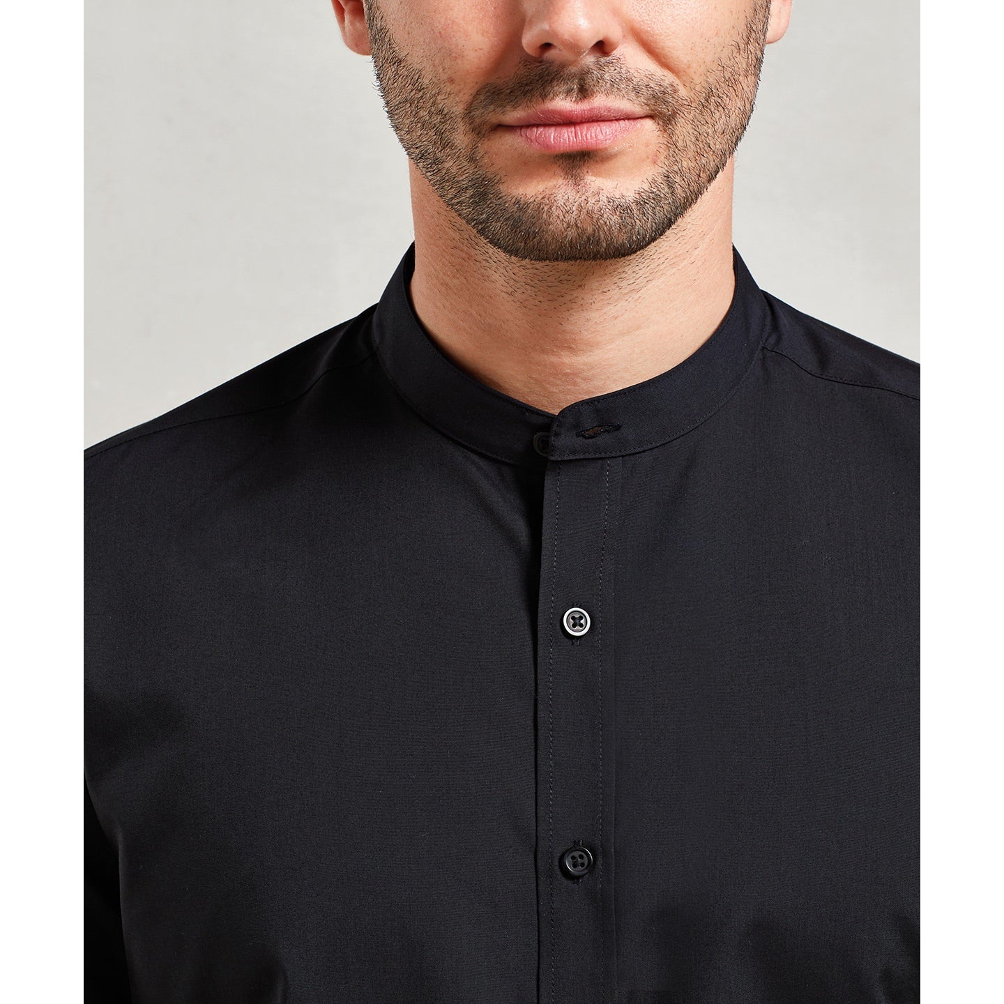 Premier Banded Collar Grandad Long Sleeve Shirt