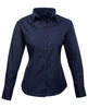 Premier Women's Poplin Long Sleeve Blouse - Navy