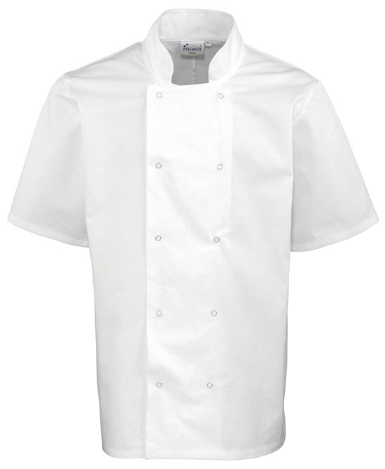 Premier Studded Front Short Sleeve Chef's Jacket