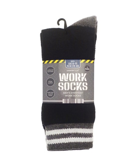Ribbon RI024 Men’s 3-Pack Work Socks (recycled Cotton)