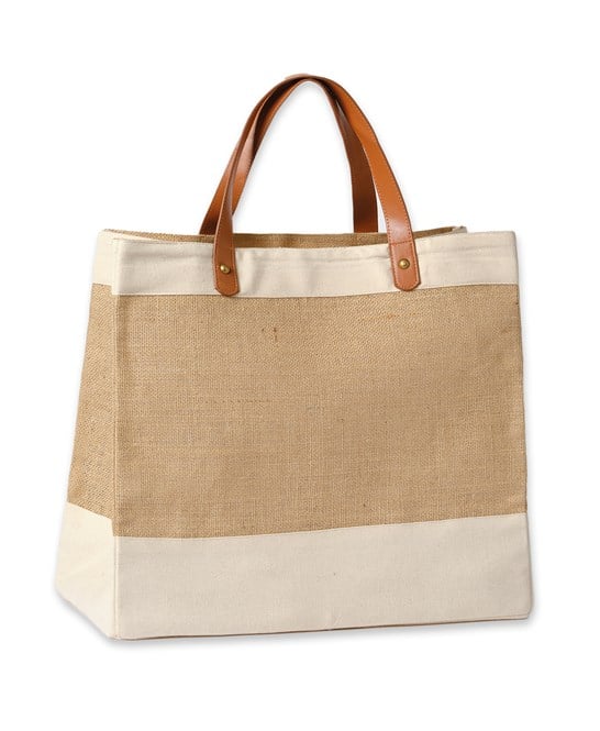 Nutshell® RL250 Adley Jute With Faux Leather Tote