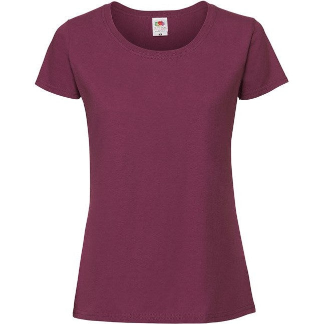 Fruit Of The Loom Women's Iconic 195 Ringspun Premium T-Shirt - Burgundy