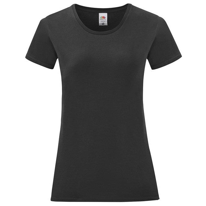 Fruit Of The Loom Women's Iconic T - Black