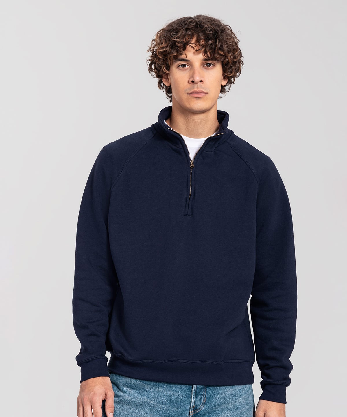 Fruit of the Loom SS444 Iconic Premium Zip-Neck Sweat
