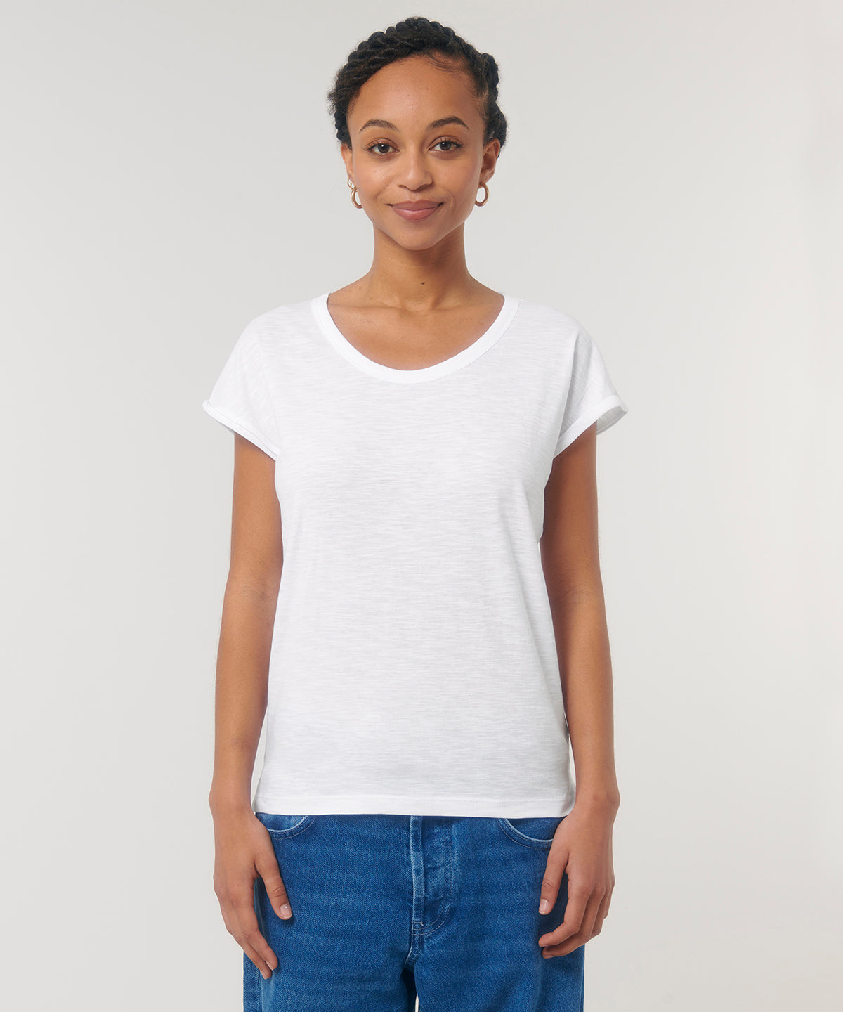 Stanley/Stella Women's Stella Rounders Slub Rolled Sleeve Slub T-Shirt (Sttw112)