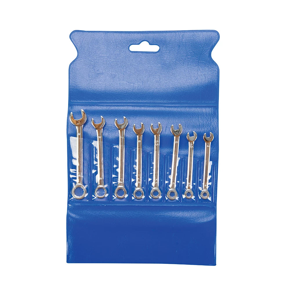 King Dick Combination Spanner Set Miniature Metric 8Pce