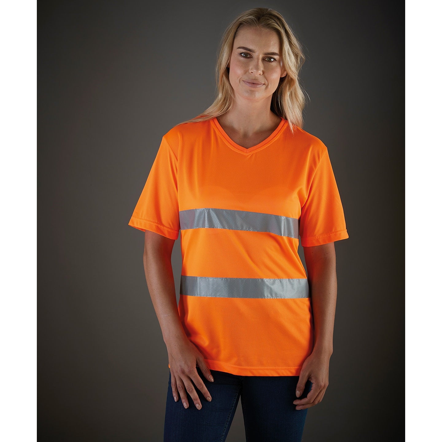 Yoko Hi-Vis Top Cool Super Light V-Neck T-Shirt