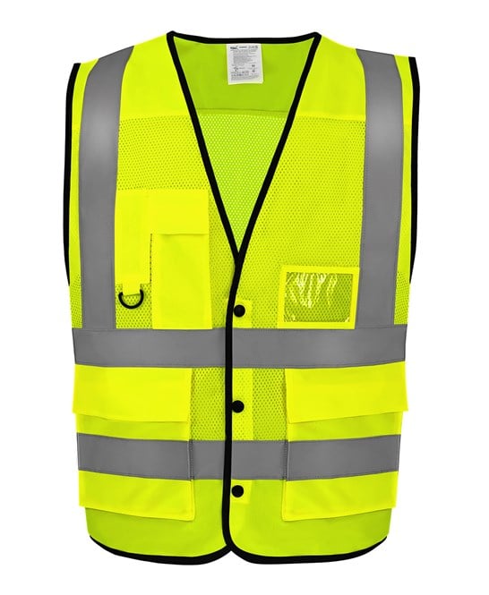 Yoko YK057 Hi-Vis Superior Open Mesh Button Waistcoat (hvw860)