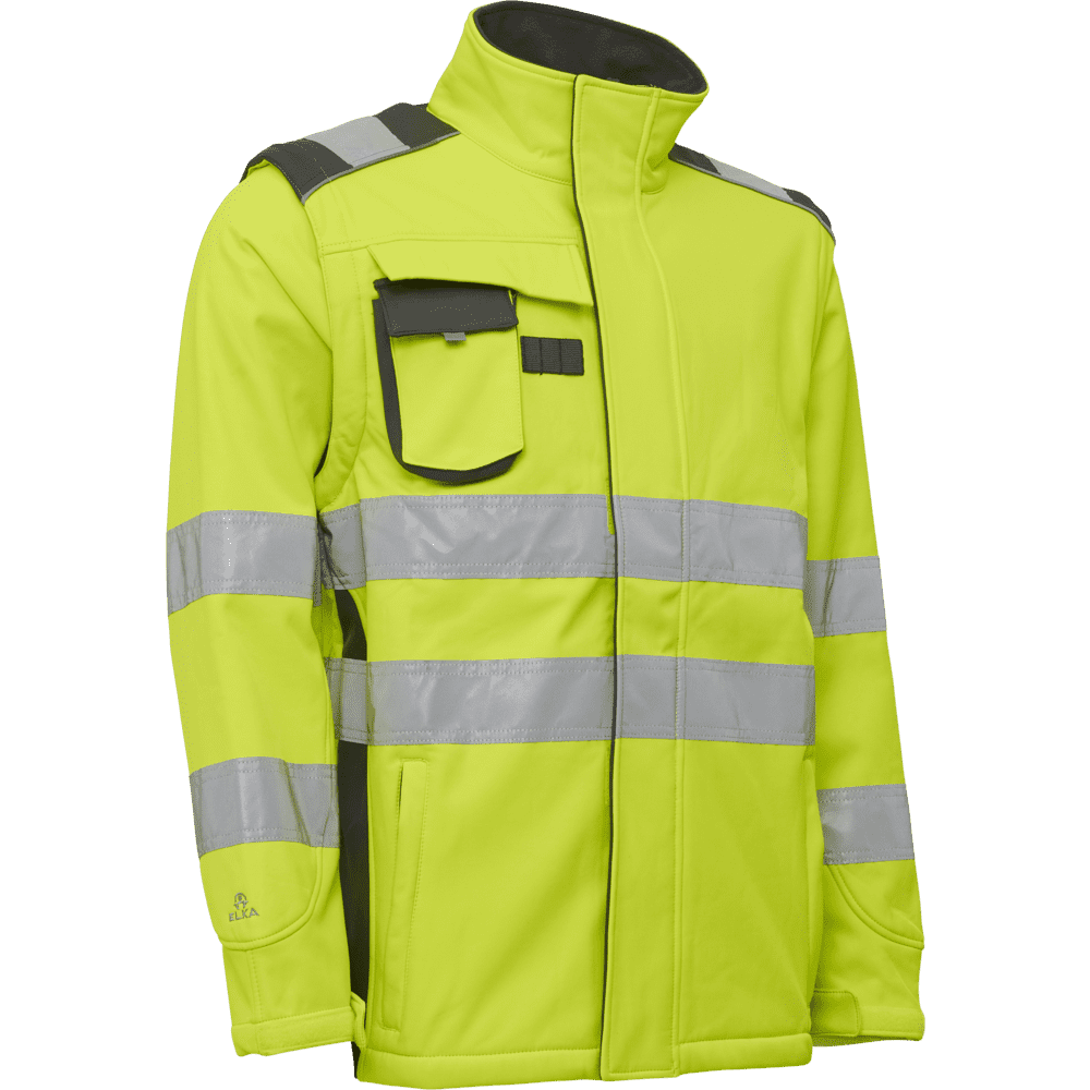 ELKA Visible Xtreme Softshell Jacket 116504R #colour_hi-vis-yell-grey